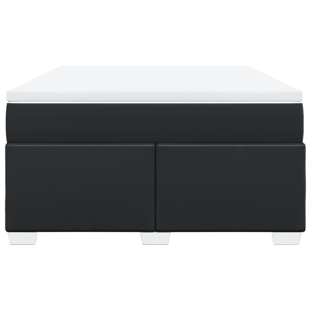 Ramsäng med madrass svart 140x200 cm konstläder