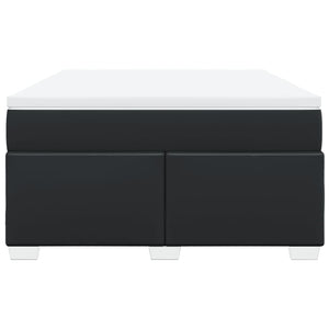 Ramsäng med madrass svart 140x200 cm konstläder