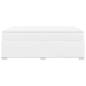 Ramsäng med madrass vit 140x200 cm konstläder