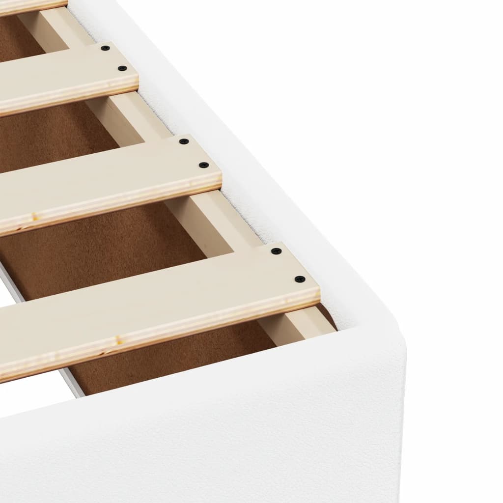 Ramsäng med madrass vit 140x200 cm konstläder