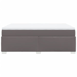 Ramsäng med madrass grå 140x200 cm konstläder