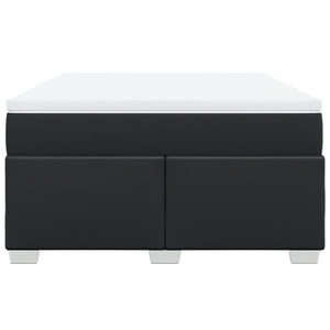 Ramsäng med madrass svart 160x200 cm konstläder