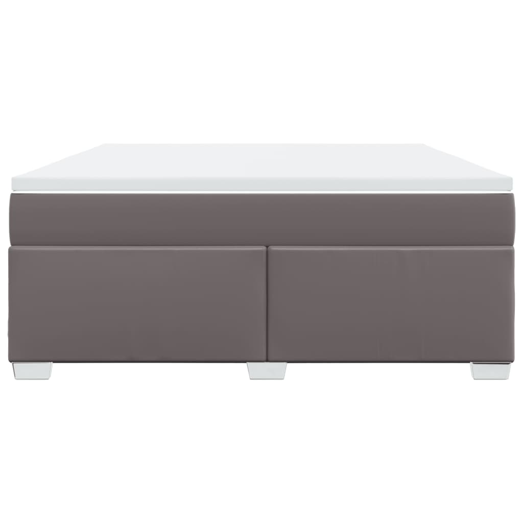 Ramsäng med madrass grå 180x200 cm konstläder