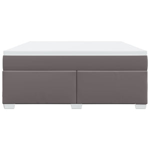 Ramsäng med madrass grå 180x200 cm konstläder