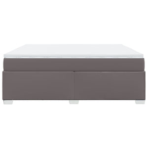 Ramsäng med madrass grå 180x200 cm konstläder