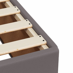 Ramsäng med madrass grå 180x200 cm konstläder