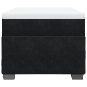 Ramsäng med madrass svart 90x190 cm sammet