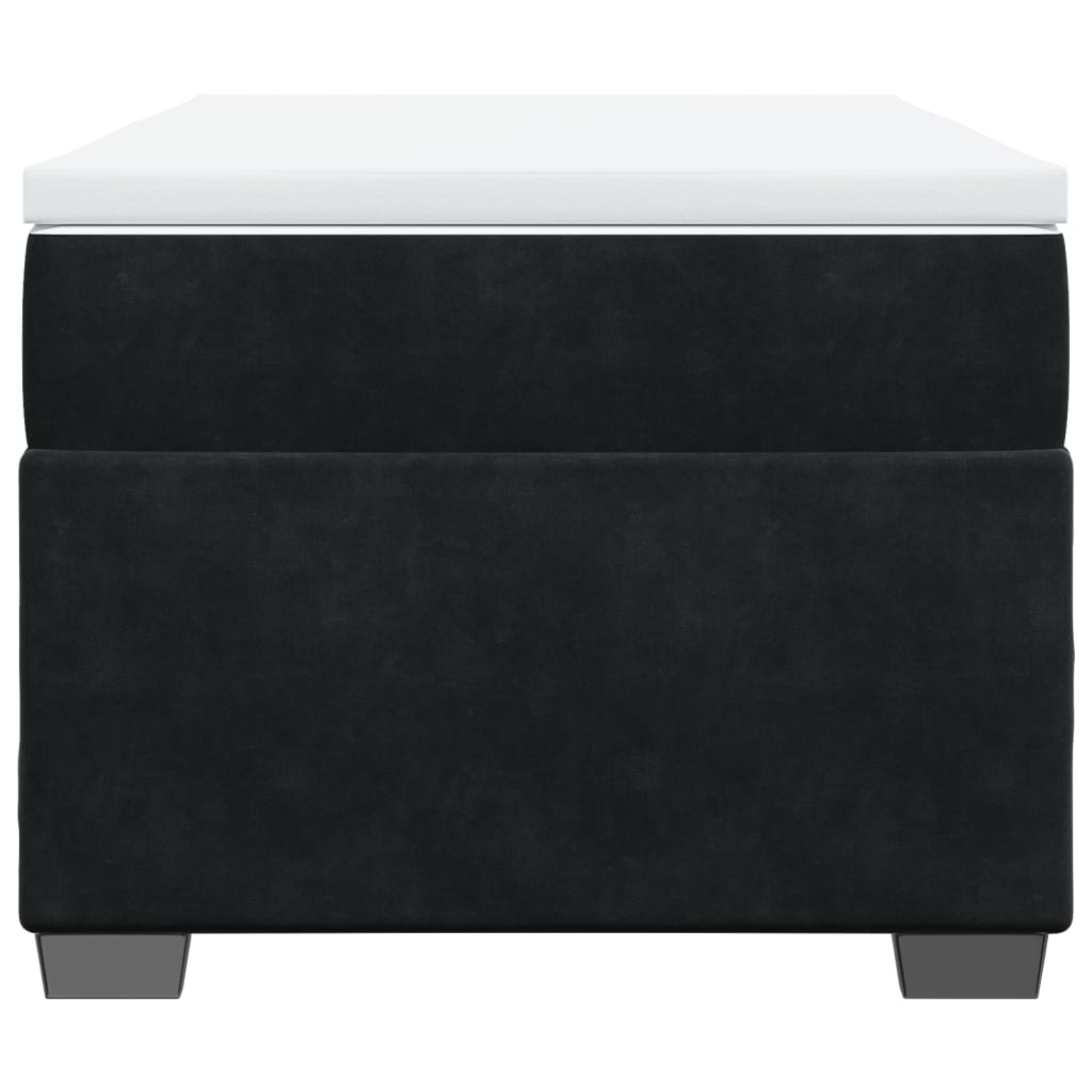 Ramsäng med madrass svart 90x200 cm sammet