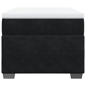 Ramsäng med madrass svart 90x200 cm sammet