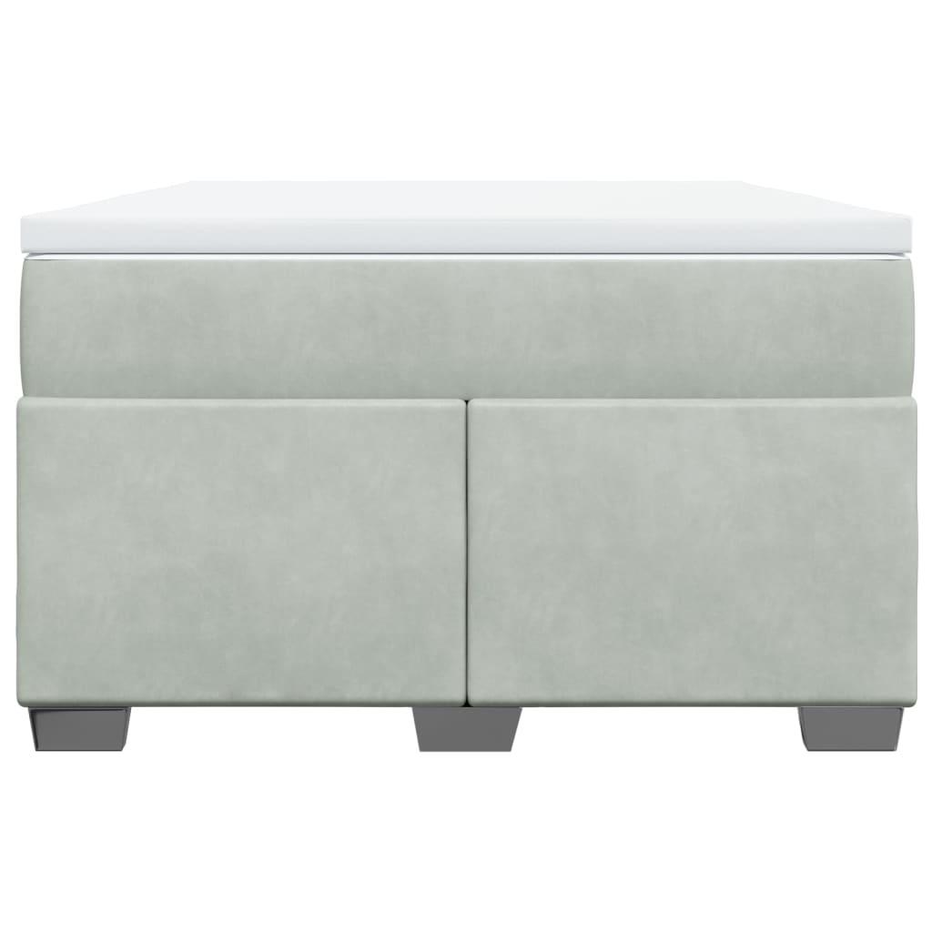 Ramsäng med madrass ljusgrå 120x200 cm sammet