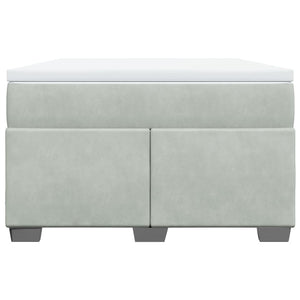 Ramsäng med madrass ljusgrå 120x200 cm sammet