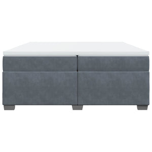 Ramsäng med madrass mörkgrå 200x200 cm sammet