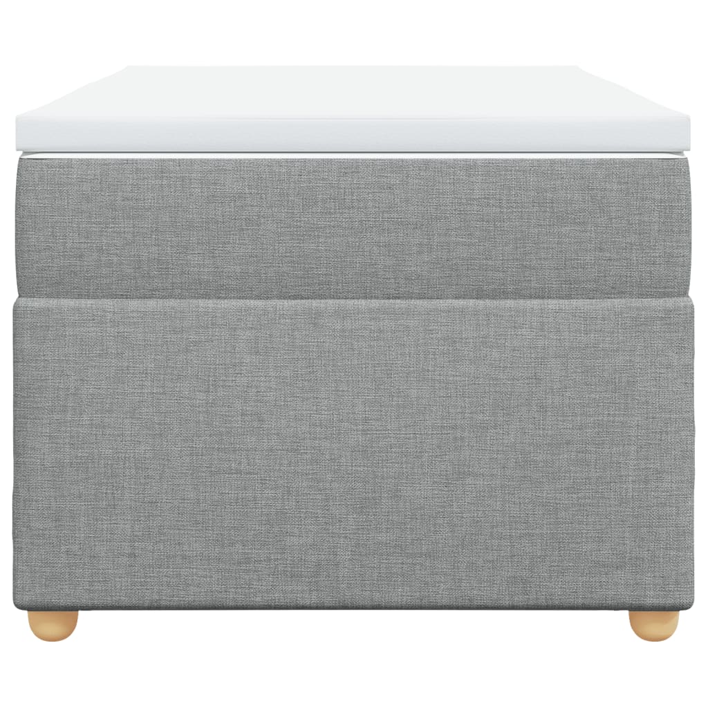 Ramsäng med madrass ljusgrå 80x200 cm tyg