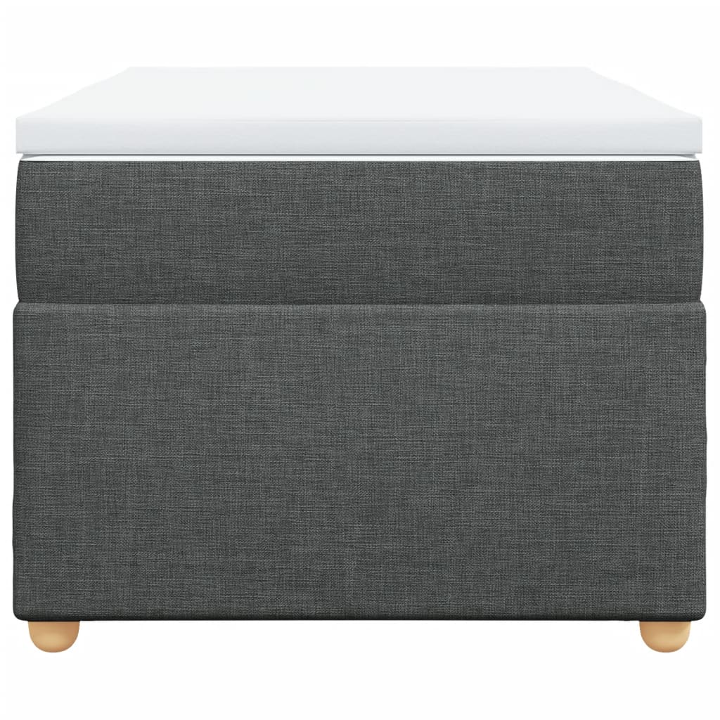 Ramsäng med madrass mörkgrå 80x200 cm tyg