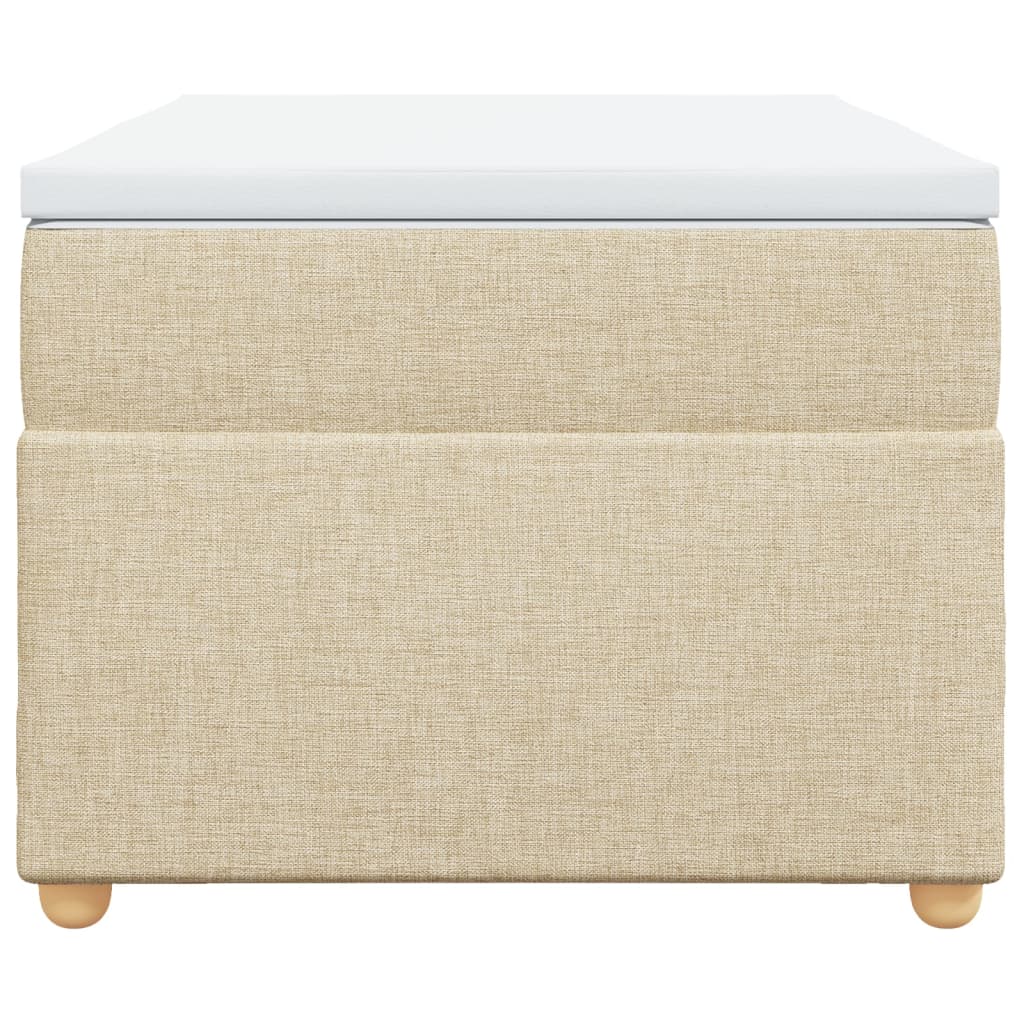 Ramsäng med madrass gräddvit 90x190 cm tyg