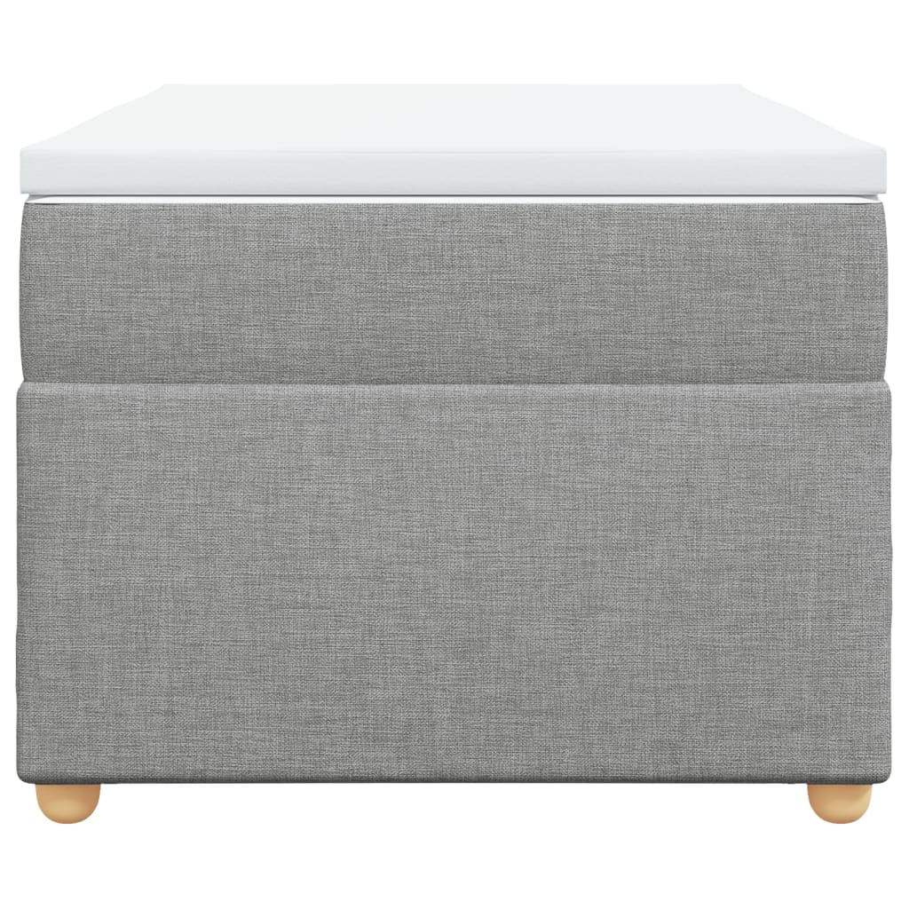 Ramsäng med madrass ljusgrå 90x200 cm tyg