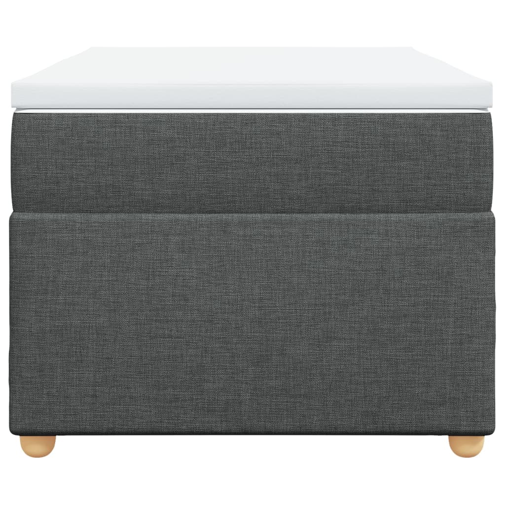 Ramsäng med madrass mörkgrå 90x200 cm tyg