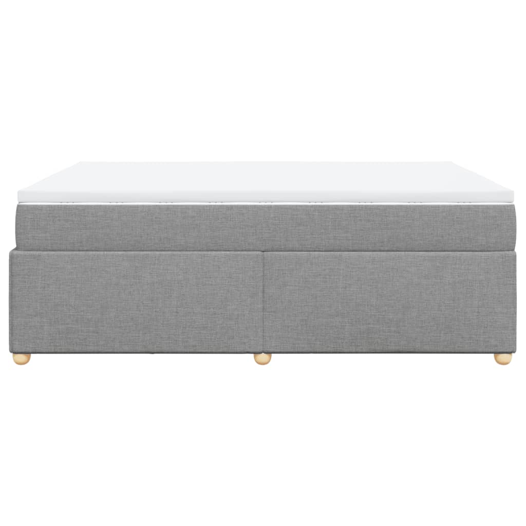 Ramsäng med madrass ljusgrå 140x200 cm tyg