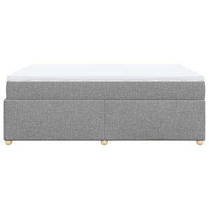 Ramsäng med madrass ljusgrå 140x200 cm tyg