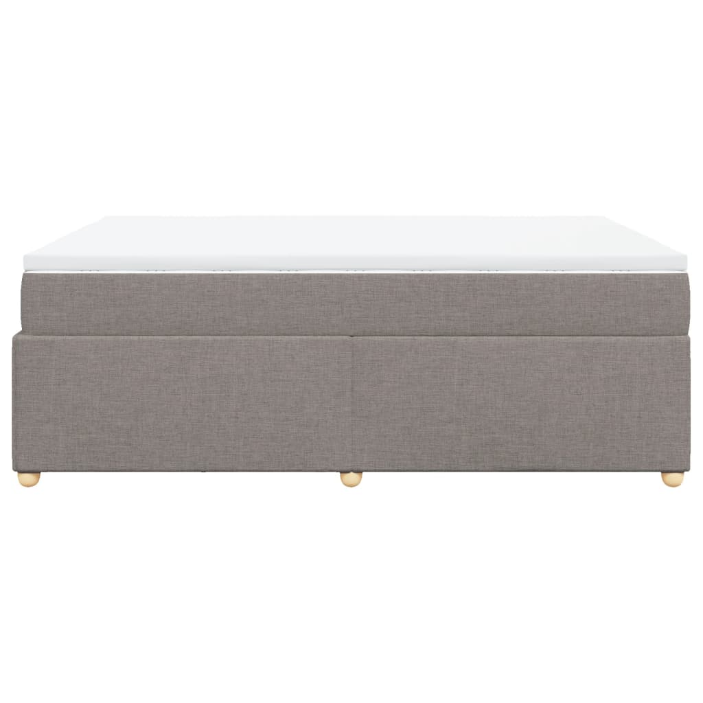 Ramsäng med madrass taupe 160x200 cm tyg