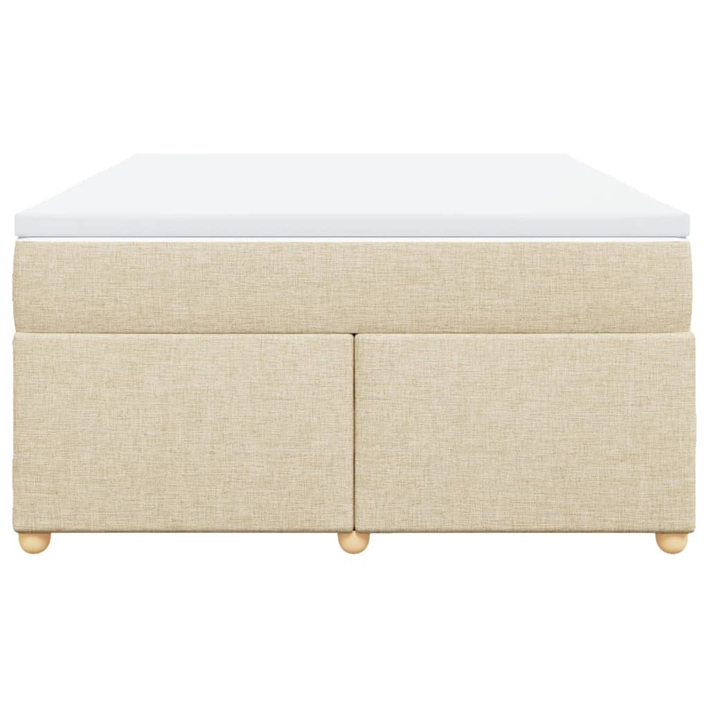 Ramsäng med madrass gräddvit 160x200 cm tyg