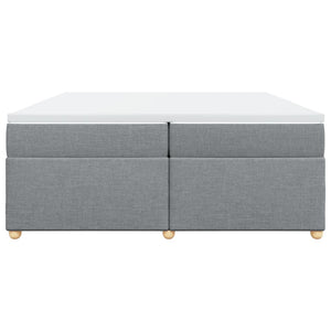 Ramsäng med madrass ljusgrå 200x200 cm tyg