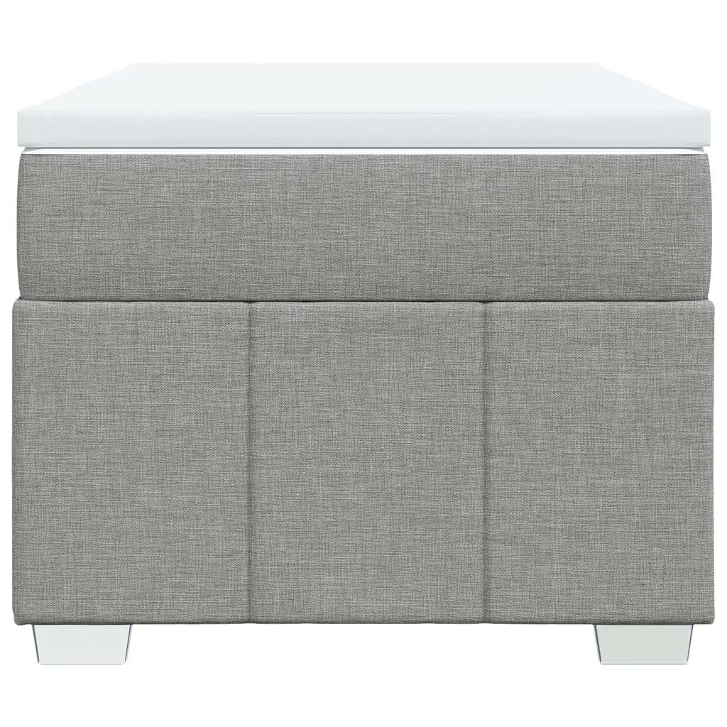 Ramsäng med madrass ljusgrå 80x200 cm tyg