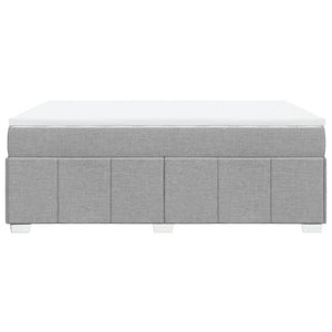 Ramsäng med madrass ljusgrå 140x200 cm tyg