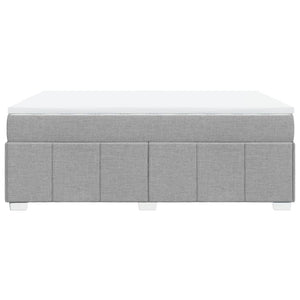 Ramsäng med madrass ljusgrå 160x200 cm tyg