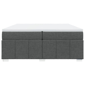 Ramsäng med madrass mörkgrå 200x200 cm tyg