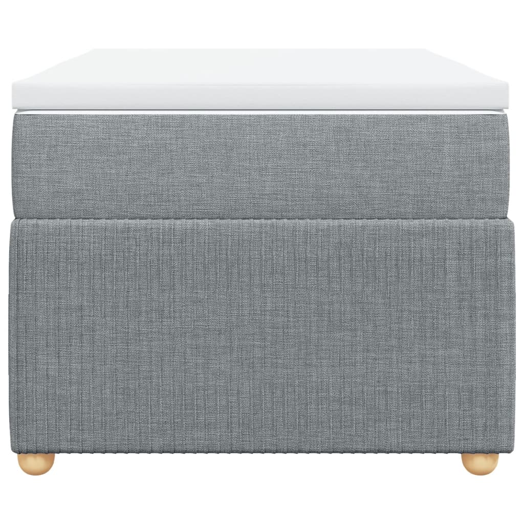 Ramsäng med madrass ljusgrå 90x190 cm tyg