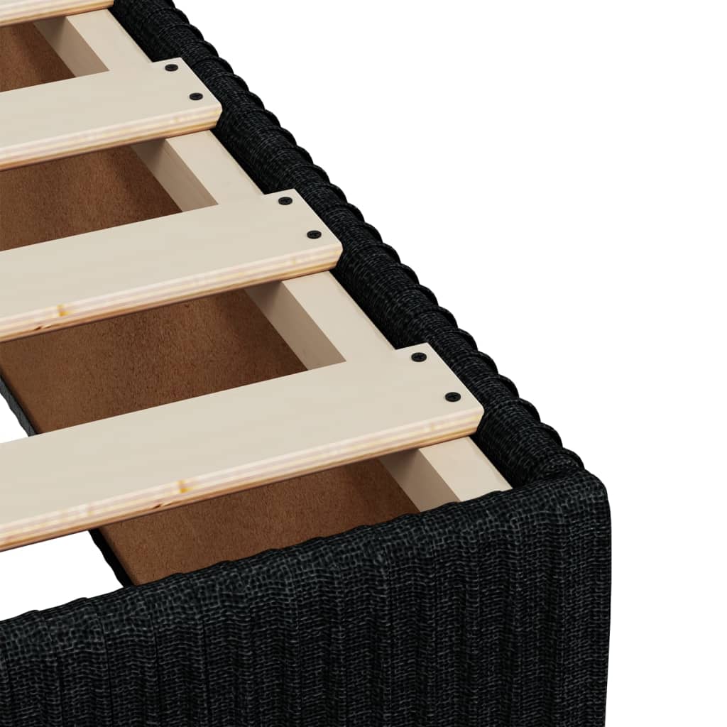 Ramsäng med madrass svart 90x190 cm tyg