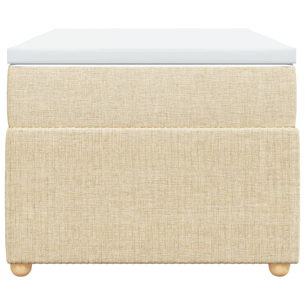 Ramsäng med madrass gräddvit 90x190 cm tyg