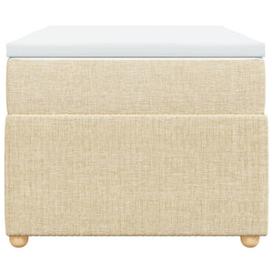 Ramsäng med madrass gräddvit 90x190 cm tyg