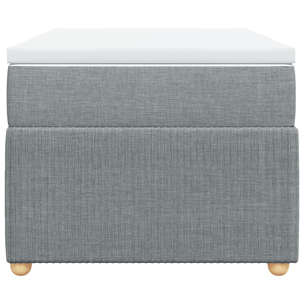 Ramsäng med madrass ljusgrå 100x200 cm tyg