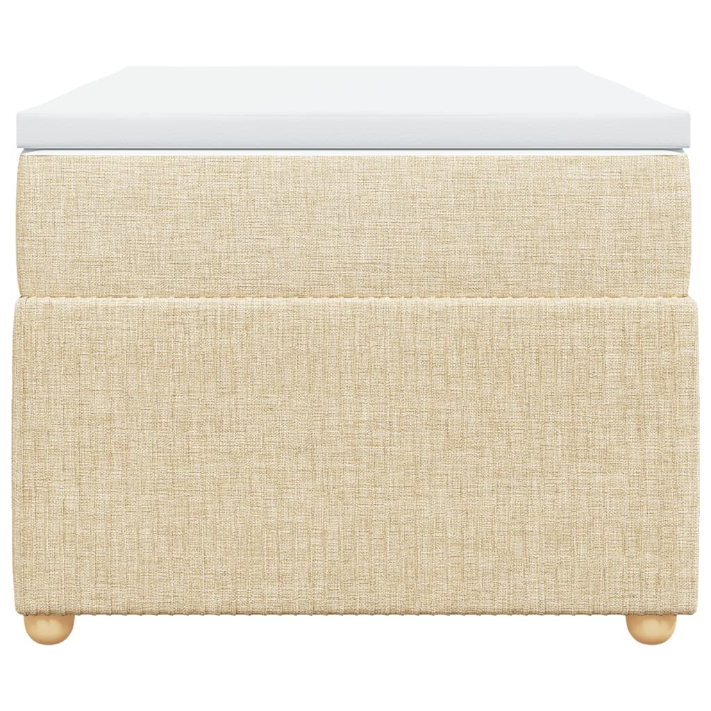 Ramsäng med madrass gräddvit 100x200 cm tyg