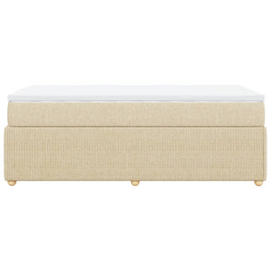 Ramsäng med madrass gräddvit 100x200 cm tyg