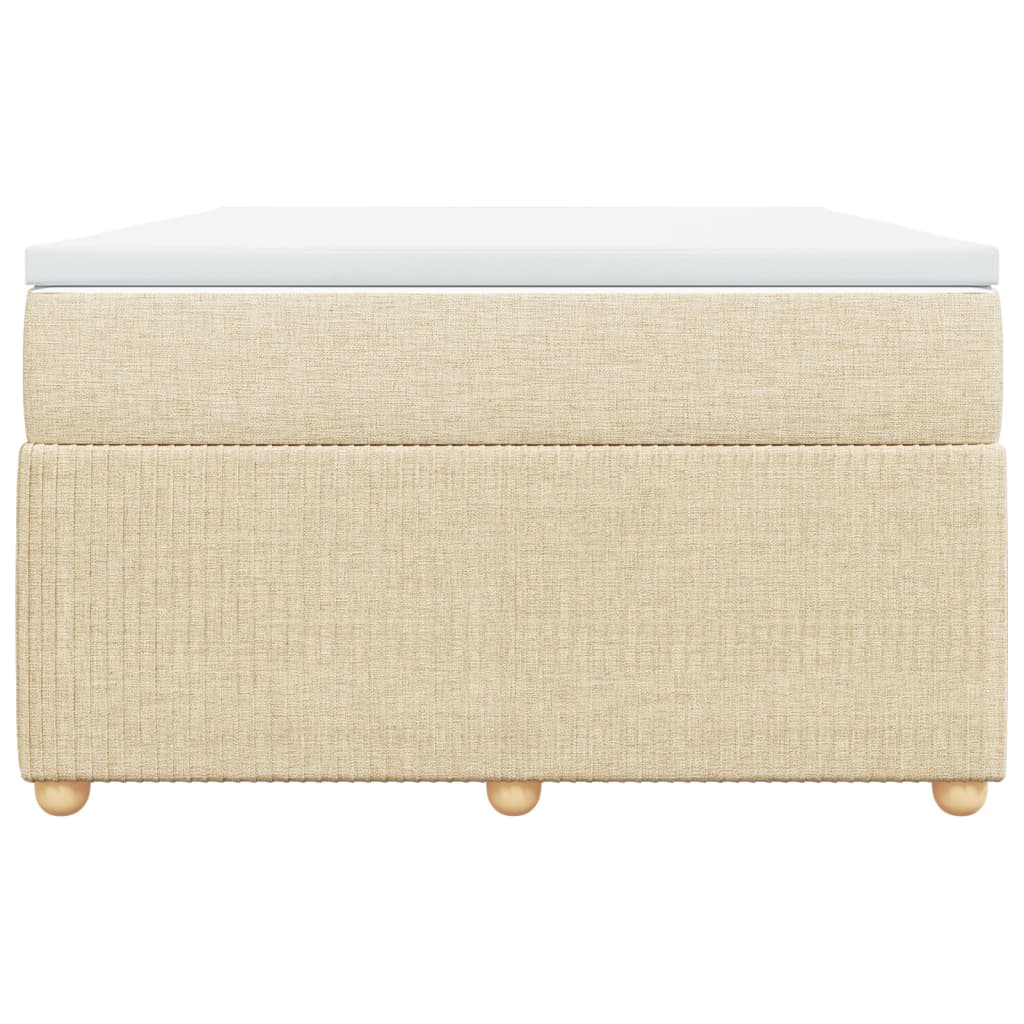 Ramsäng med madrass gräddvit 120x190 cm tyg