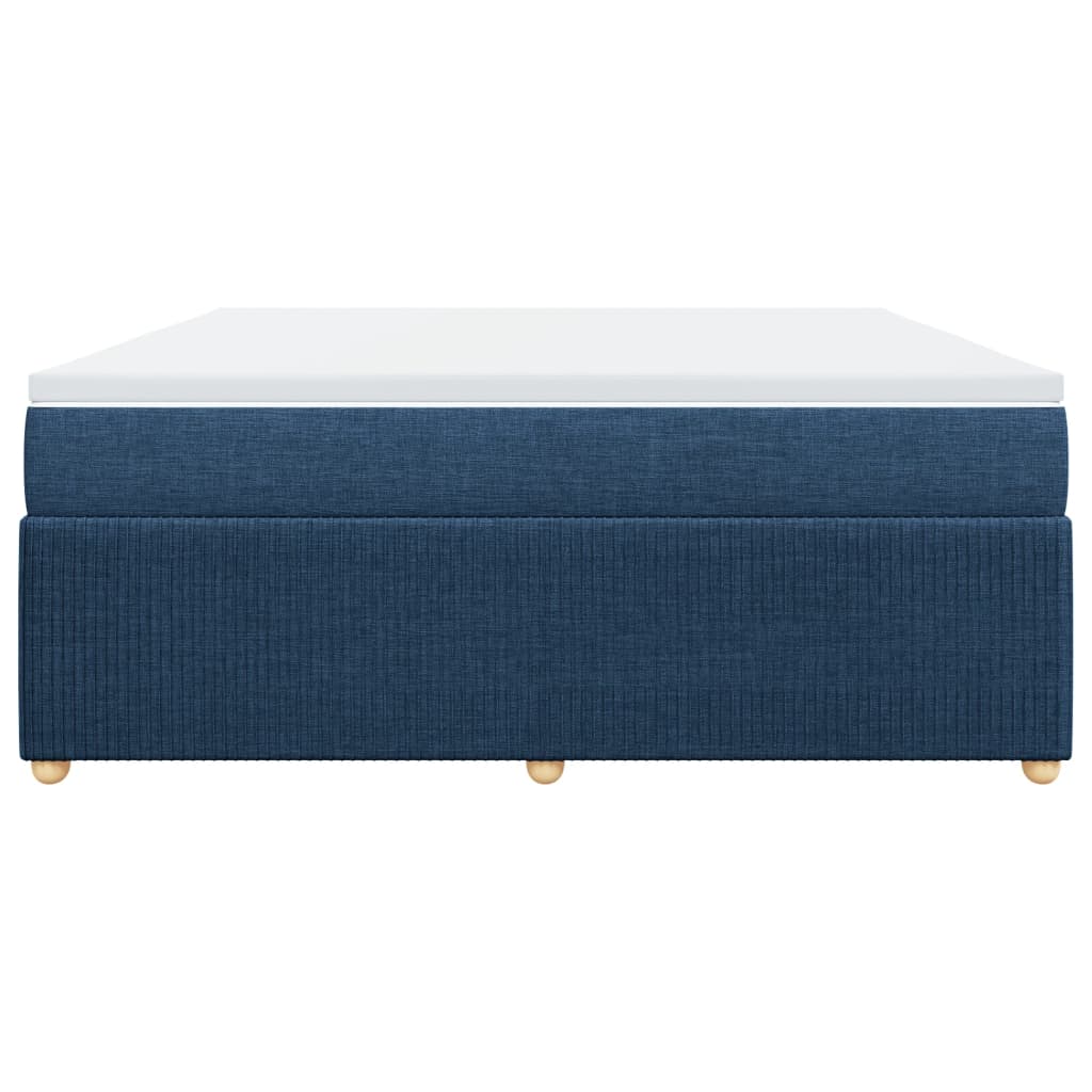 Ramsäng med madrass blå 180x200 cm tyg