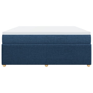 Ramsäng med madrass blå 180x200 cm tyg