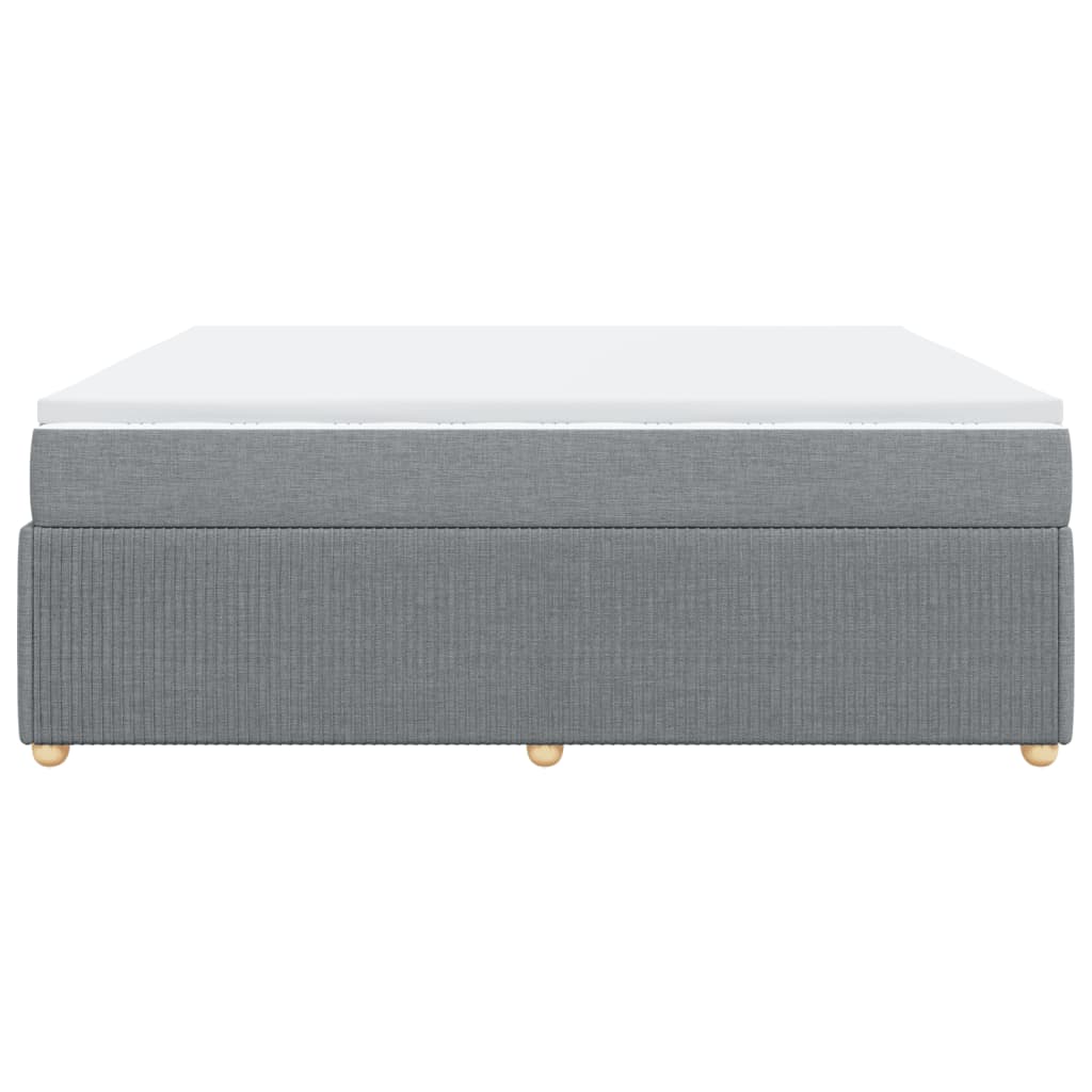 Ramsäng med madrass ljusgrå 200x200 cm tyg