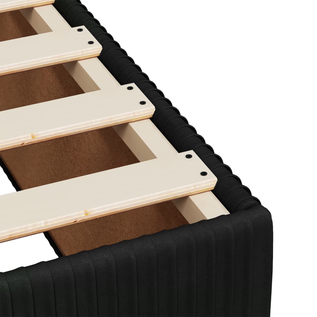 Ramsäng med madrass svart 100x200 cm sammet