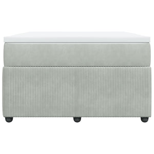 Ramsäng med madrass ljusgrå 120x190 cm sammet