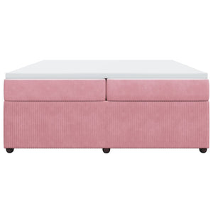 Ramsäng med madrass rosa 200x200 cm sammet