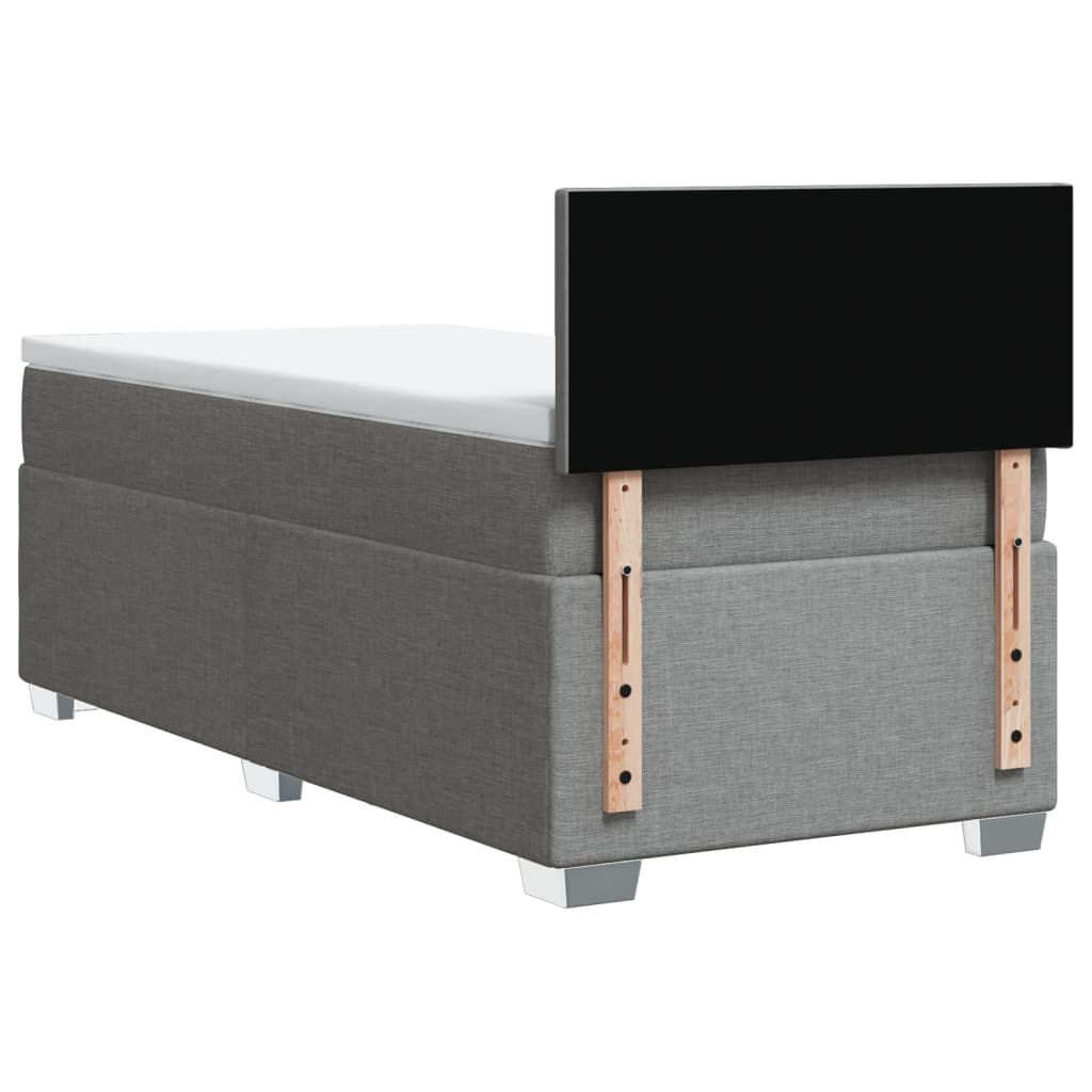 Ramsäng med madrass ljusgrå 80x200 cm tyg