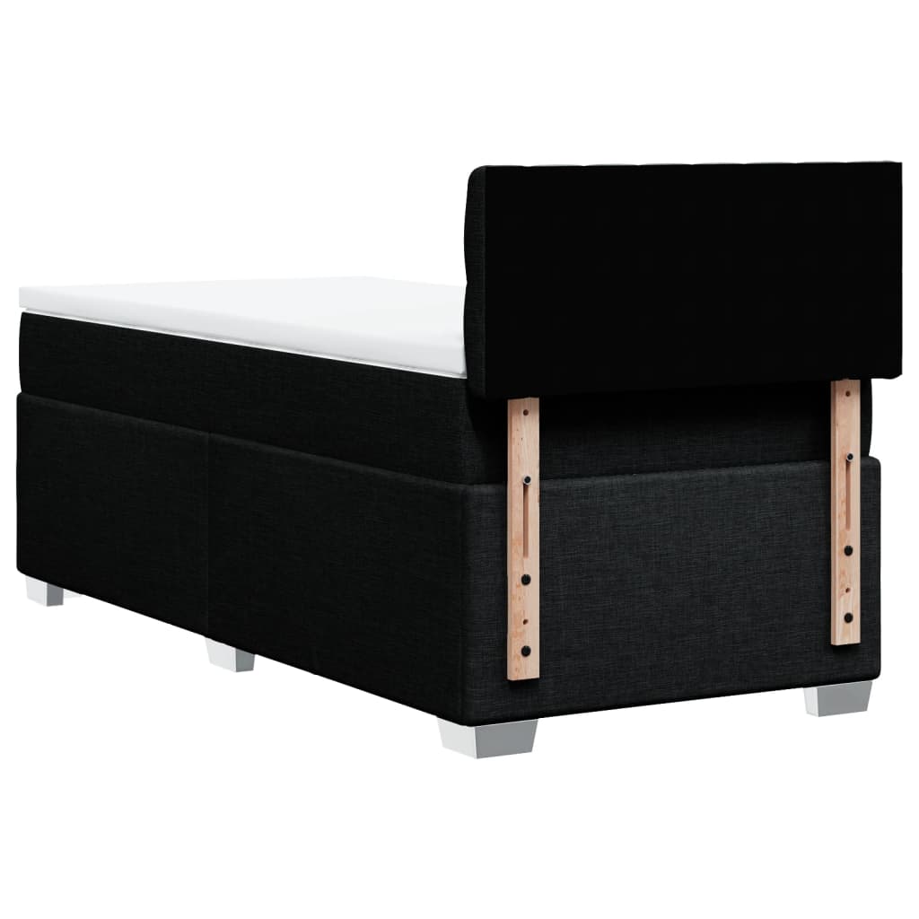 Ramsäng med madrass svart 90x190 cm tyg