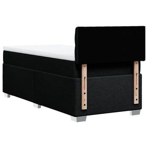 Ramsäng med madrass svart 90x190 cm tyg