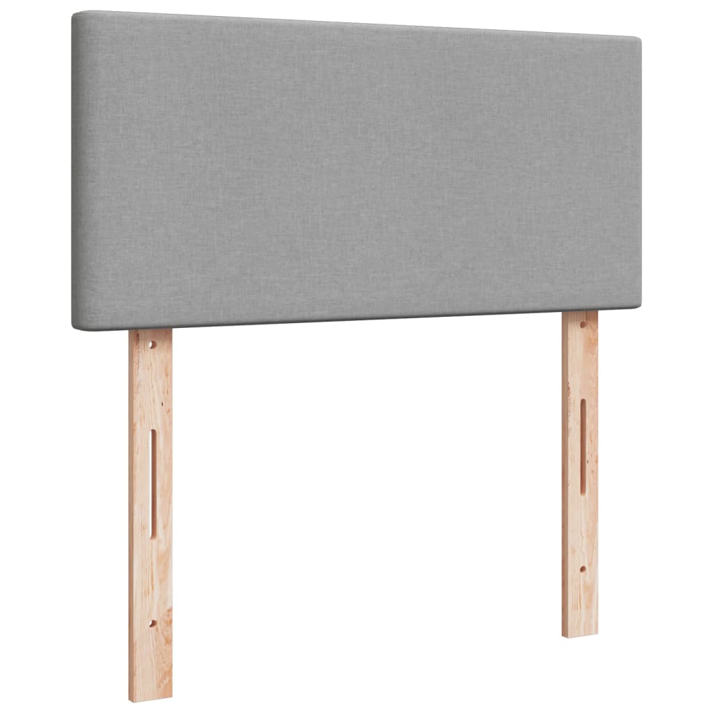 Ramsäng med madrass ljusgrå 90x200 cm tyg