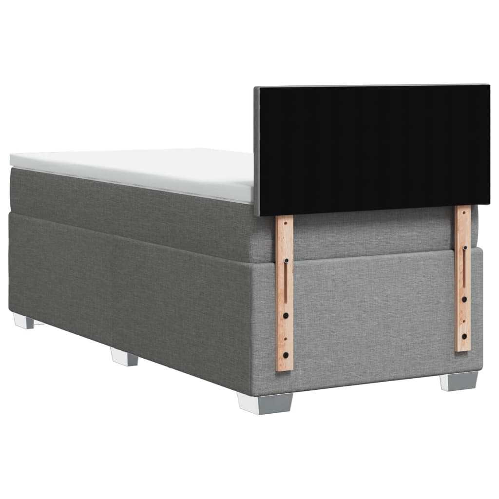 Ramsäng med madrass ljusgrå 100x200 cm tyg