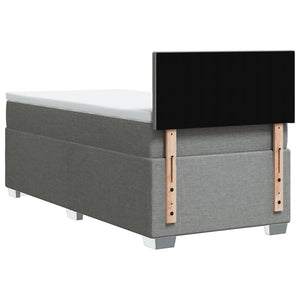 Ramsäng med madrass ljusgrå 100x200 cm tyg